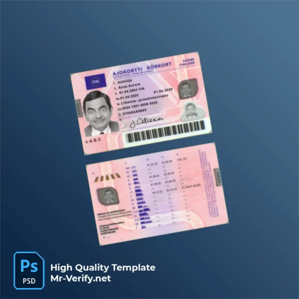 Finland Driver License Psd Template Version 2 (2025-present) - Studio Preview Finland Driver License Psd Template Version 2 (2025-present) - graphic resource for digital artists